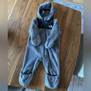 North Face zip up onesie fleece
